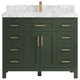 Cambridge 42 Single Sink Bath Vanity in Pewter Green 2" Carrara Marble