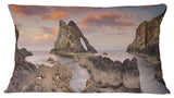 Bow Fiddle Rock Scotland Seashore Throw Pillow, 12"x20"