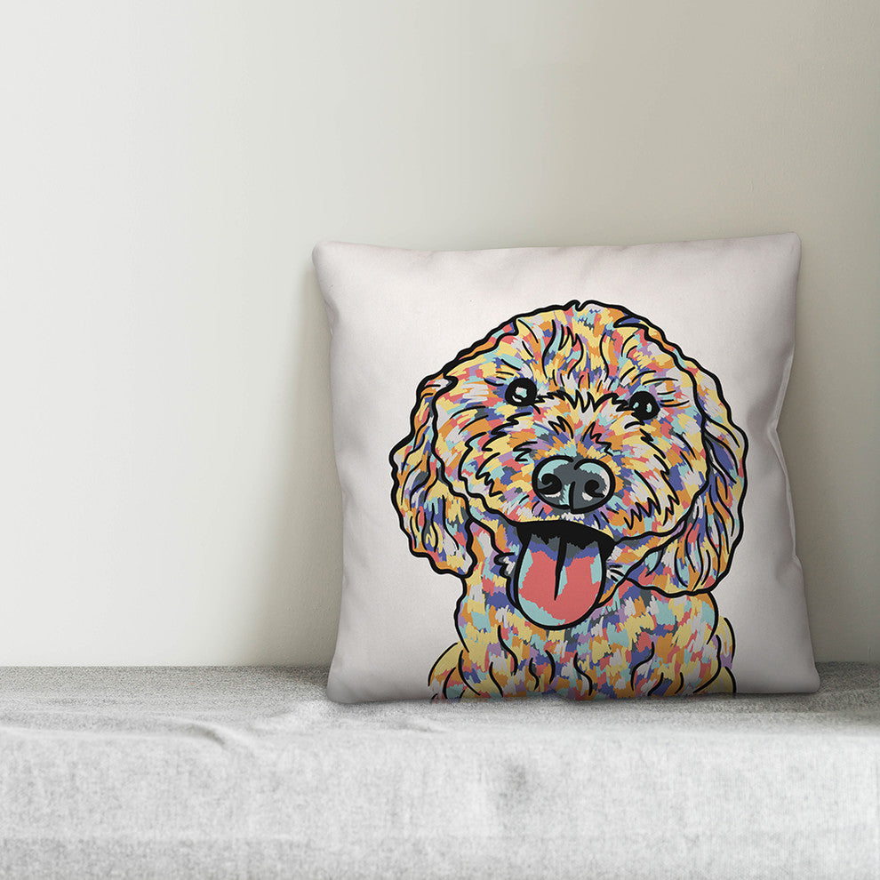 Watercolor Doodle Throw Pillow