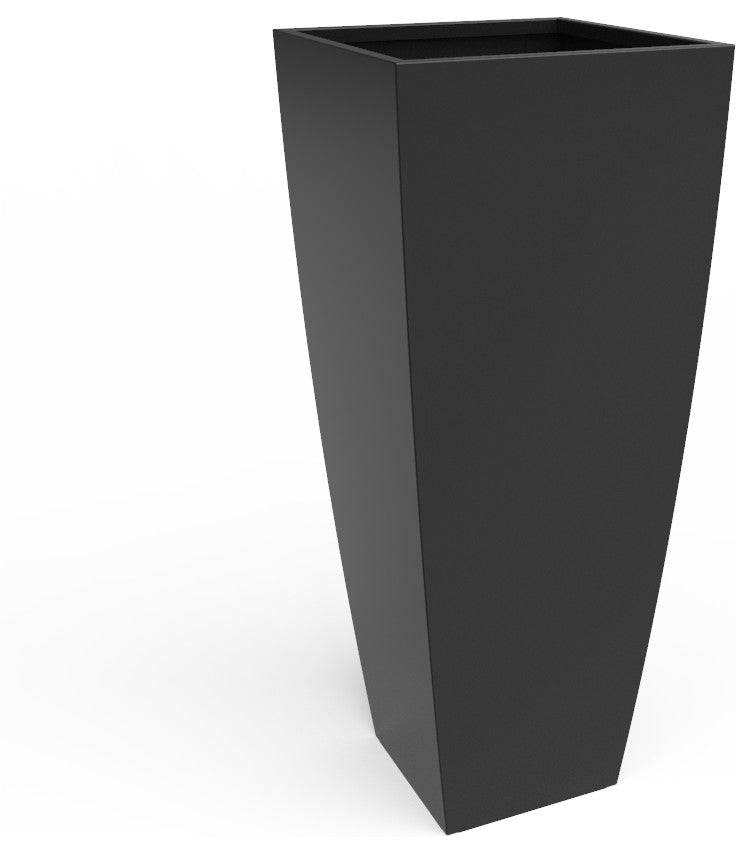 Steel Radius Tapered Planter, Black, X-Large