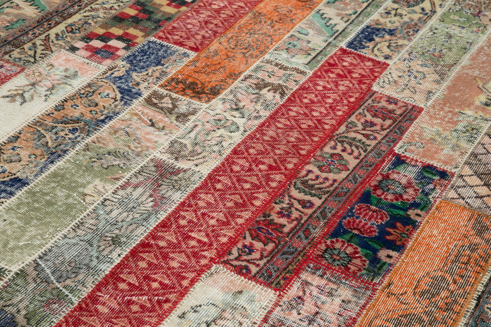 Rug N Carpet - Hand-Knotted Oriental 6' 8" x 10' 0" Overdyed Patchwork Area Rug
