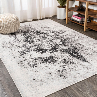 Dune Modern Abstract Area Rug, Cream/Gray, 4x6