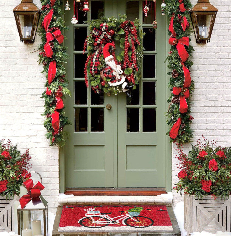 RugSmith Multi Machine Tufted Christmas Cycle Doormat, 18" x 30"