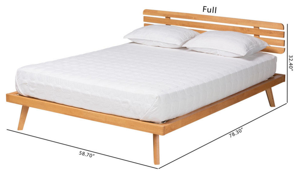 Heather Rustic Brown Platform Bed, Queen