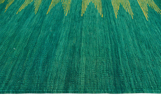Modern Flatweave Aubriell Green/Gold Rug, 5'8x7'8