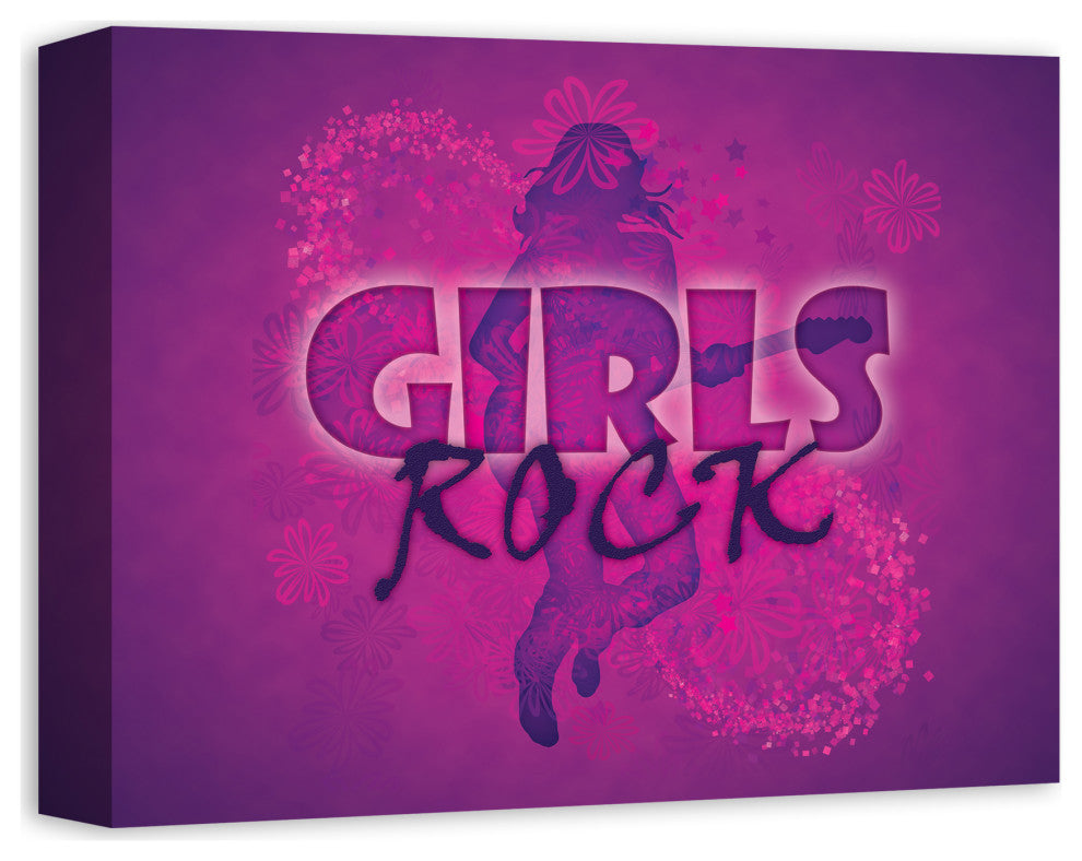 Girls Rock 14x11 Canvas Wall Art