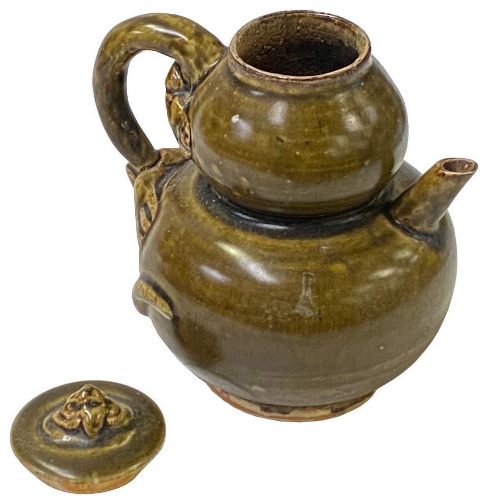 Chinese Ware Brown Glaze Pattern Ceramic Jar Vase Display Art Hws3023