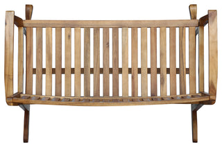GDF Studio Baxter Rocking Acacia Wood Loveseat, Natural Stain