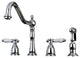 Kingston Brass Widespread Kitchen Faucet With Brass Sprayer, Polished Chrome