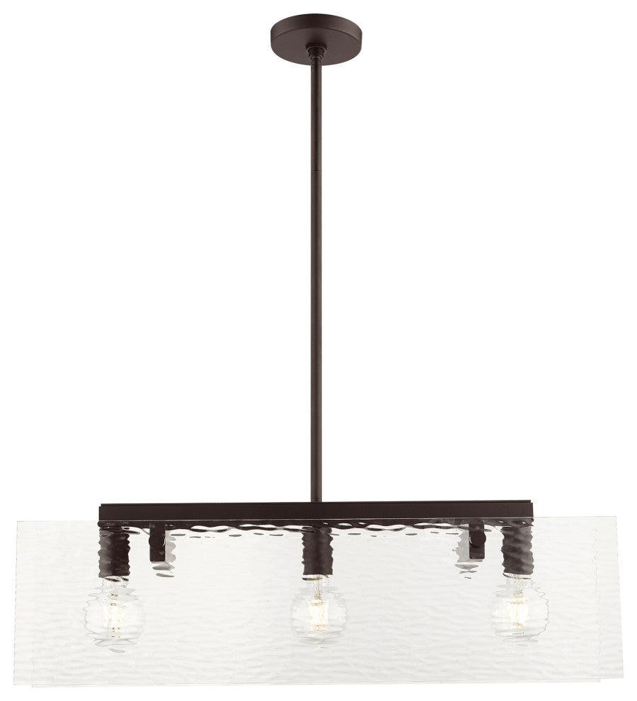 Livex Lighting Ashcroft 3 Light Bronze Linear Chandelier