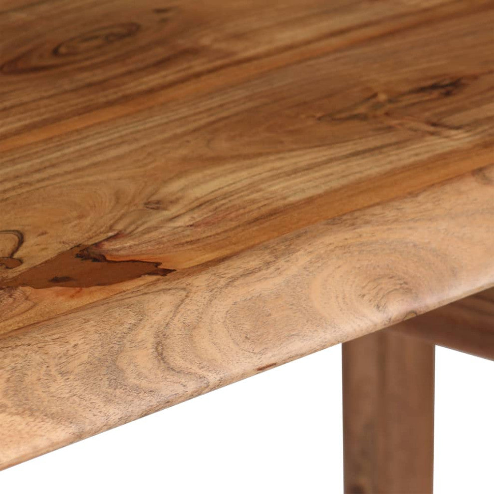 vidaXL Writing Table Home Office Computer Desk Workstation Solid Acacia Wood