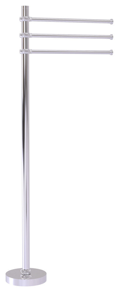 Towel Stand with 3 Pivoting 12" Arms, Polished Chrome