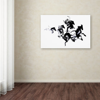 Robert Farkas 'Black Horses' Canvas Art