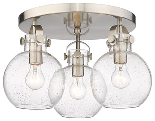 Innovations Newton Sphere 3 18" Flush Mount Satin Nickel
