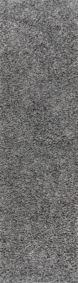 Mercer Shag Plush Area Rug, Charcoal, 2 X 8
