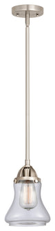 Bellmont Mini Pendant, Brushed Satin Nickel, Clear, Clear