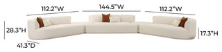 Fickle Cream Boucle 5-Piece Modular Sectional