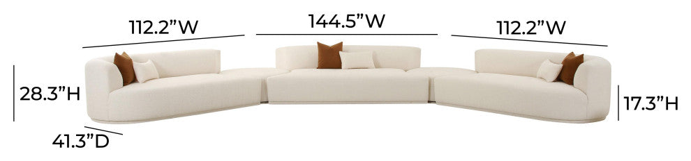 Fickle Cream Boucle 5-Piece Modular Sectional