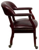 Vinyl Chair With Casters, Burgundy, 24"x25"x30"
