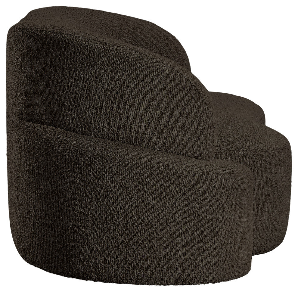 Principessa Boucle Fabric Chair, Brown, Loveseat