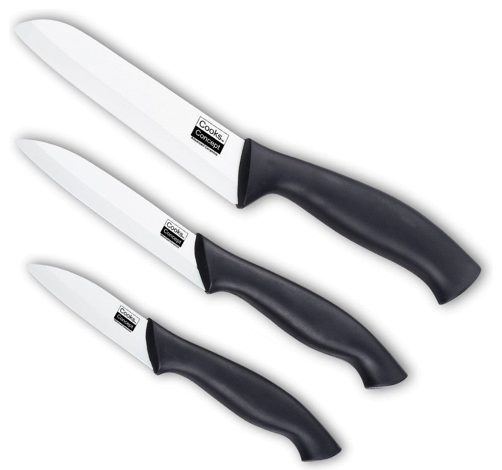Cook Concept Ceramic Knife Set With Plastic Sheath