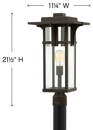 Hinkley Lighting 2321 Manhattan 120v 1 Light 21.5" Tall Post - Oil Rubbed
