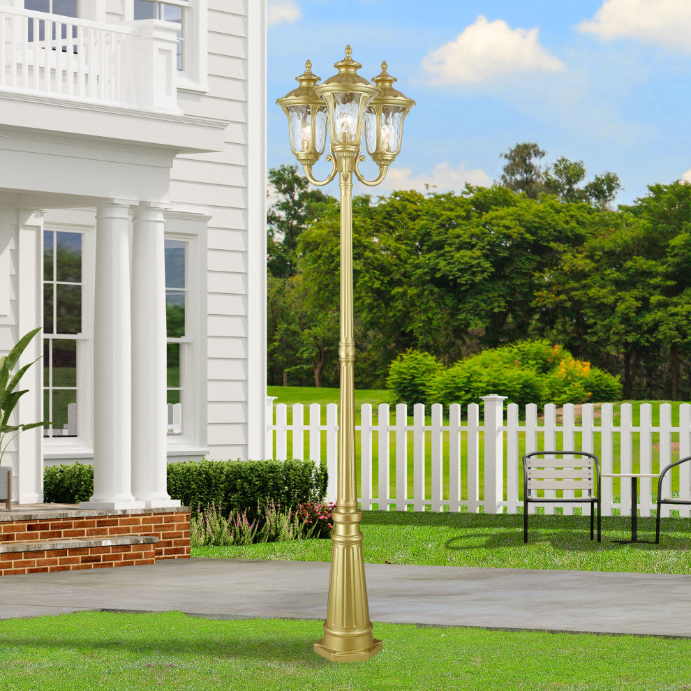 Oxford 3-Light Soft Gold Post Light