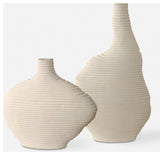 Uttermost 18140 Duostacked Ceramic Decorative Vases - Set of 2 - Cream