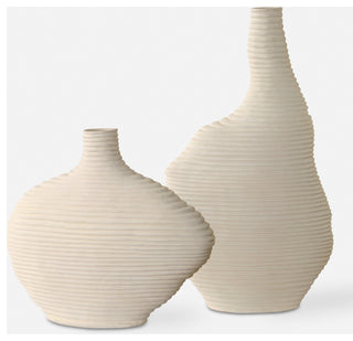 Uttermost 18140 Duostacked Ceramic Decorative Vases - Set of 2 - Cream