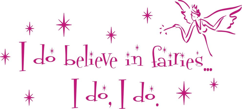 Believe in Fairies Wall Decal, 12", Black