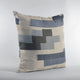 Plutus Blue Blocks Stripe Luxury Throw Pillow, 12"x20"