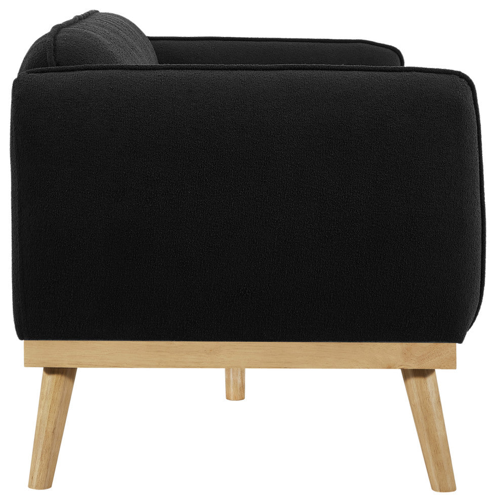 Nolita Boucle Fabric Upholstered Loveseat, Black