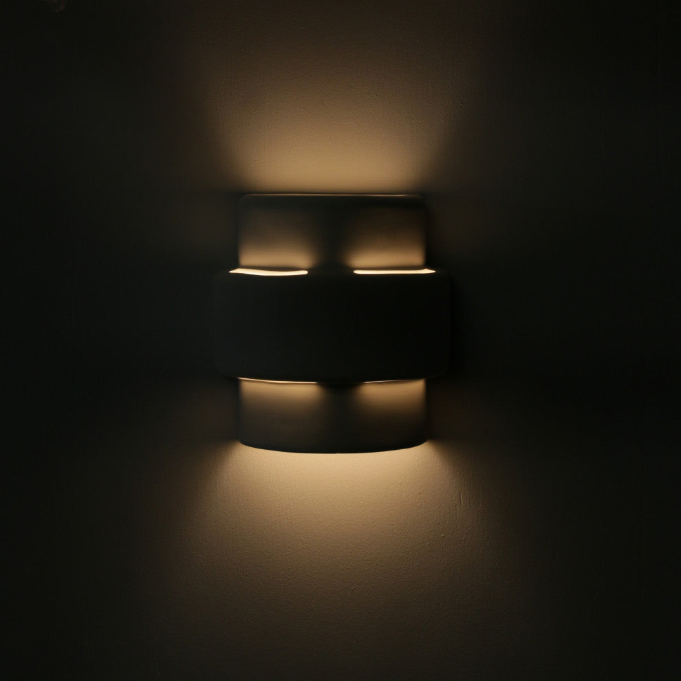 Caldwell Outdoor Wall Light, Bisque Gray, Open Top