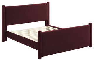 Rael Performance Velvet Full Platform Bed, Mulberry