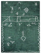 HAND KNOTTED LOOM SILK AREA RUGS-8'x10',Rectangle,Dark Green White,Contemporary