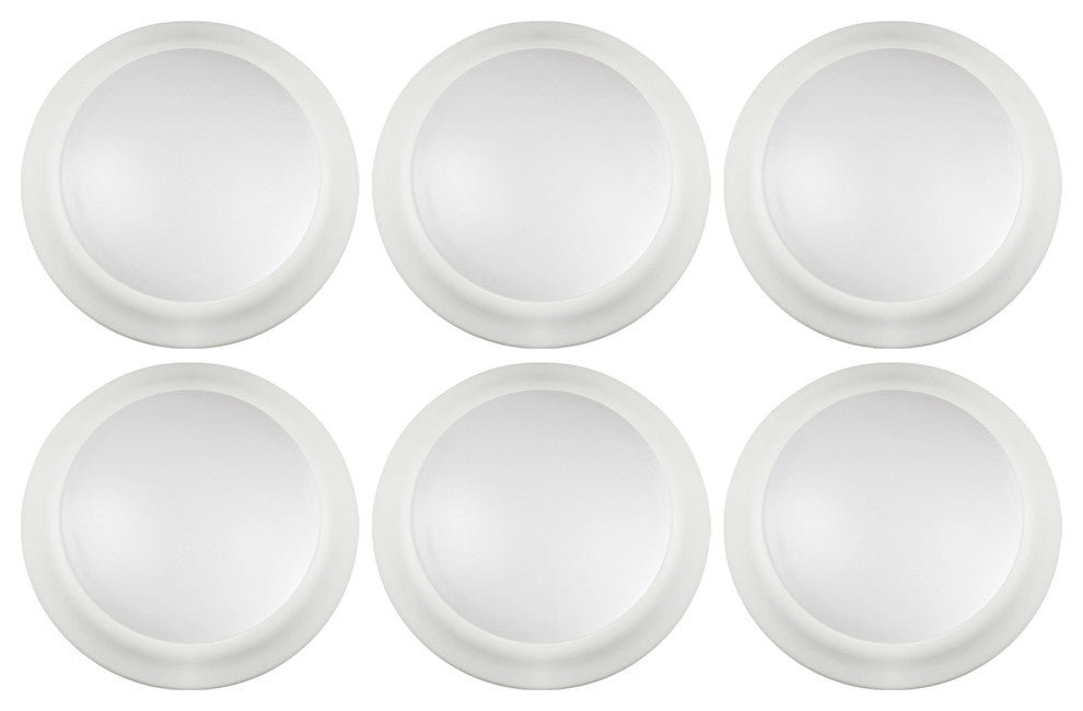7 inch - LED Disk Light - 3000K - 6 Unit Contractor Pack - White Finish