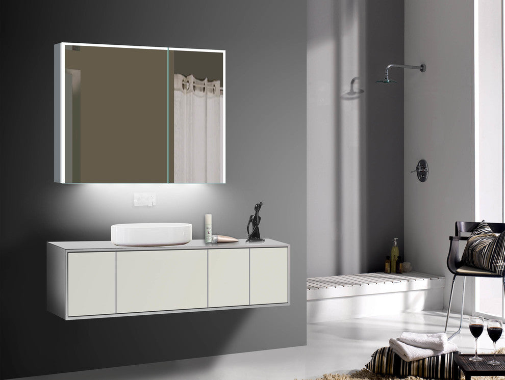 Vienna 32"x28" Surface-Mount LED Mirror Medicine Cabinet