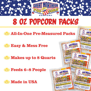 Popcorn Machine with Cart and 5-Pack of Kernels 8oz Popper