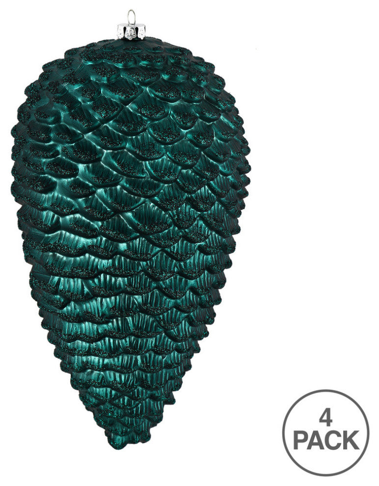 Vickerman N187262D 7" Sea Blue Matte Glitter Pinecone Christmas Ornament