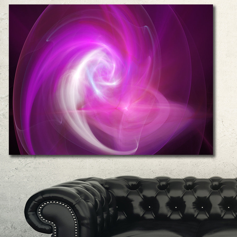 Pink Fractal Abstract Illustration, Abstract Canvas Wall Art, 40x30