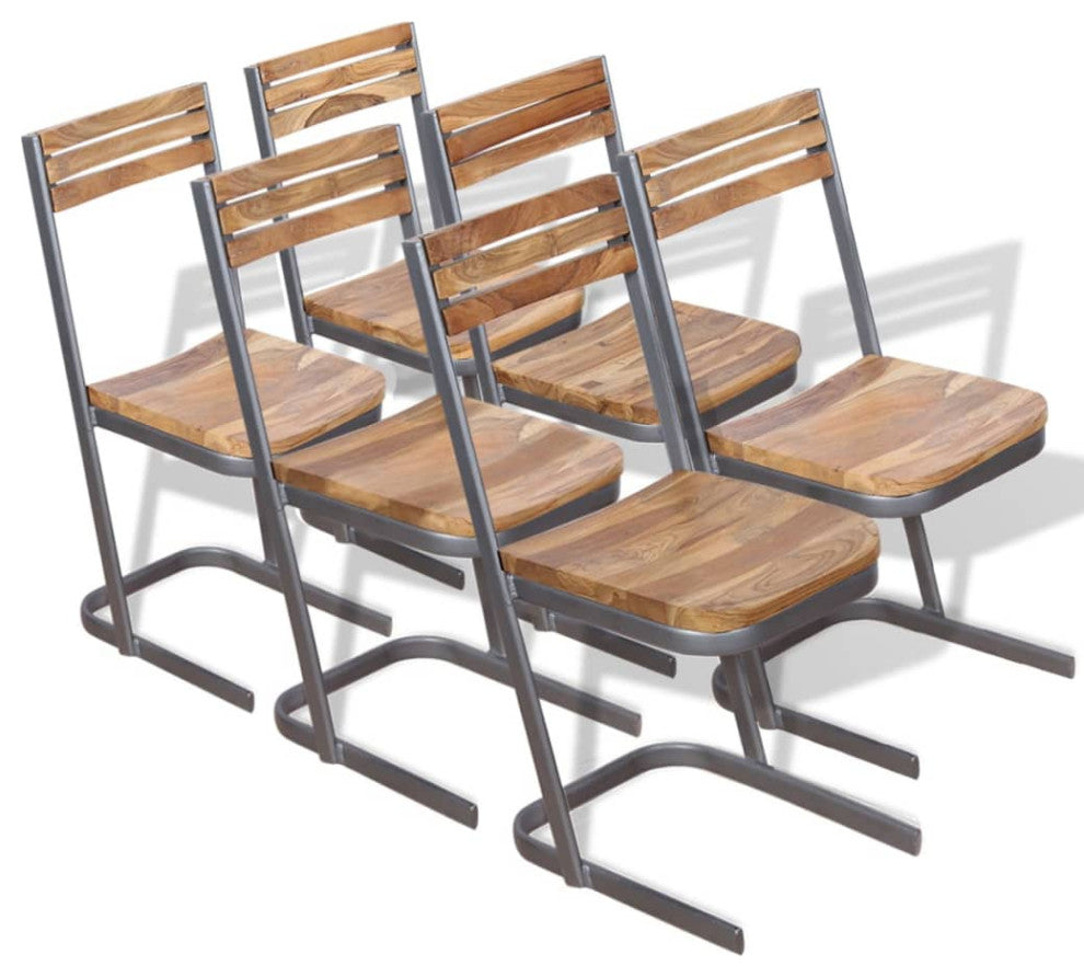vidaXL Dining Chairs 6 pcs Solid Teak Wood