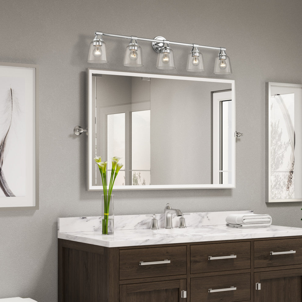 Catania 5-Light Polished Chrome Large Vanity Sconce