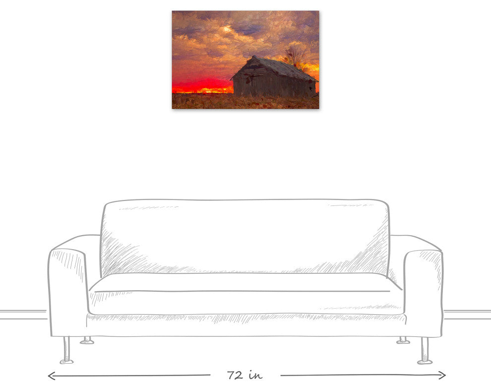 Barn Sunset 30x20 Canvas