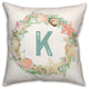 Coastal Christmas Monogram K 18x18 Spun Poly Pillow