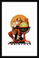 "Santa at the Globe Saturday" Framed Print by Norman Rockwell