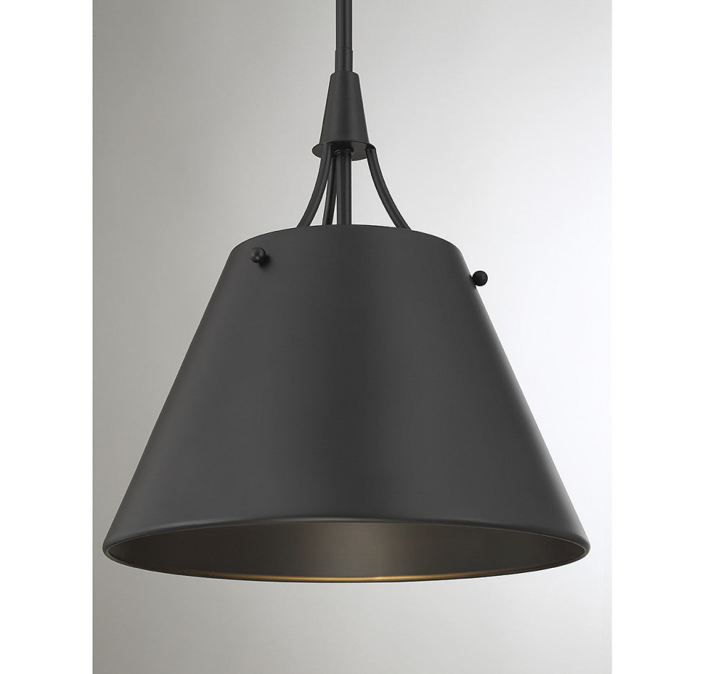Willis 1-Light Pendant, Matte Black
