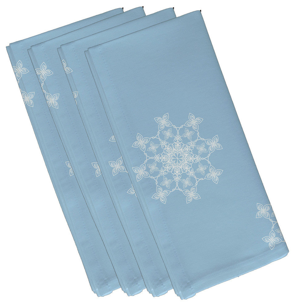 Decorative Holiday Napkin, Set of 4, Light Blue