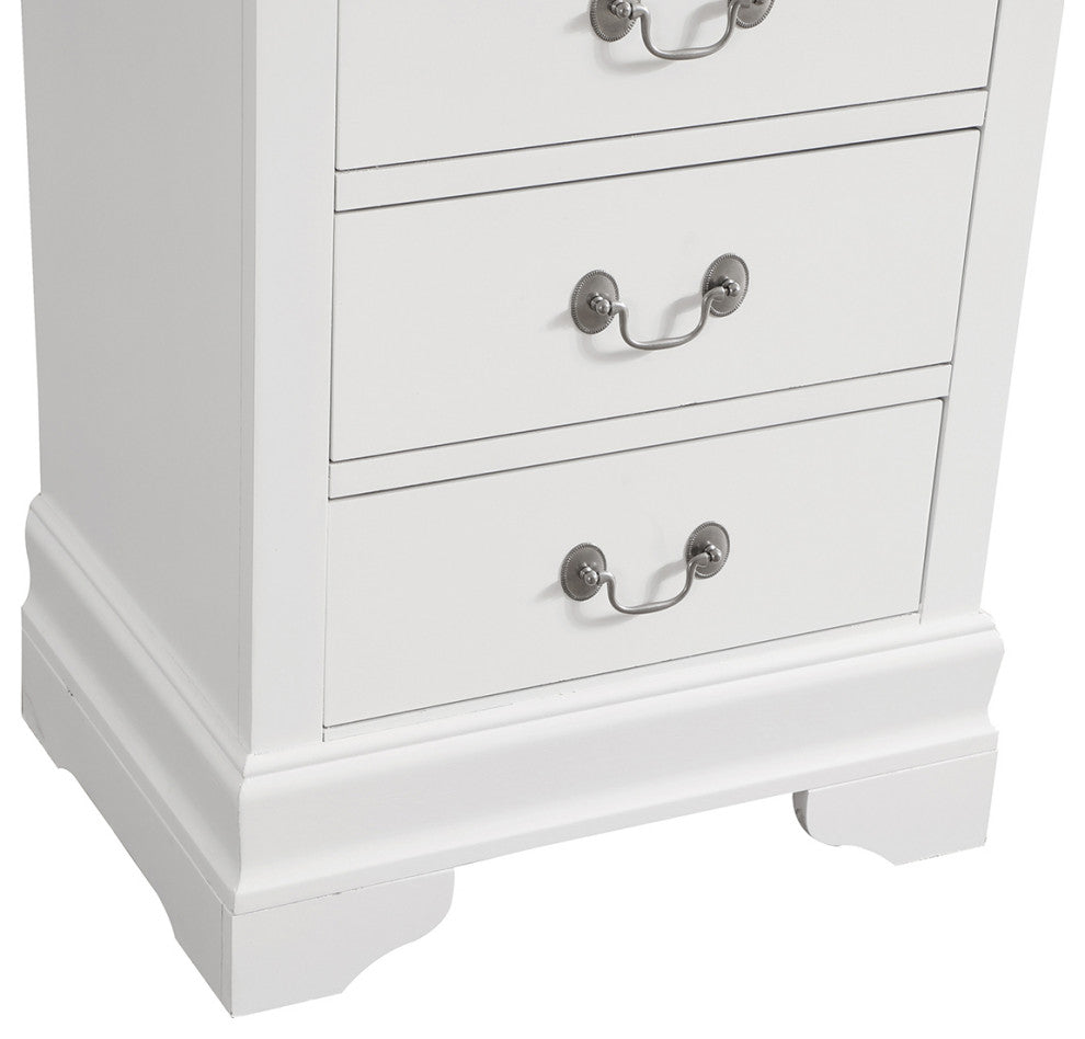 Louis Phillipe White 7 Drawer Chest of Drawers (22 in L. X 16 in W. X 51 in H.)