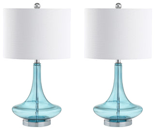 Cecile 25.5" Glass Teardrop Table Lamp, Set of 2
