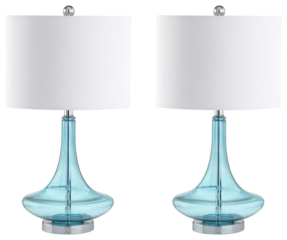 Cecile 25.5" Glass Teardrop Table Lamp, Set of 2
